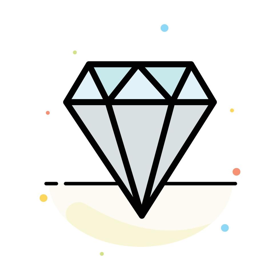 Diamond Jewel Jewelry Gam Abstract Flat Color Icon Template vector