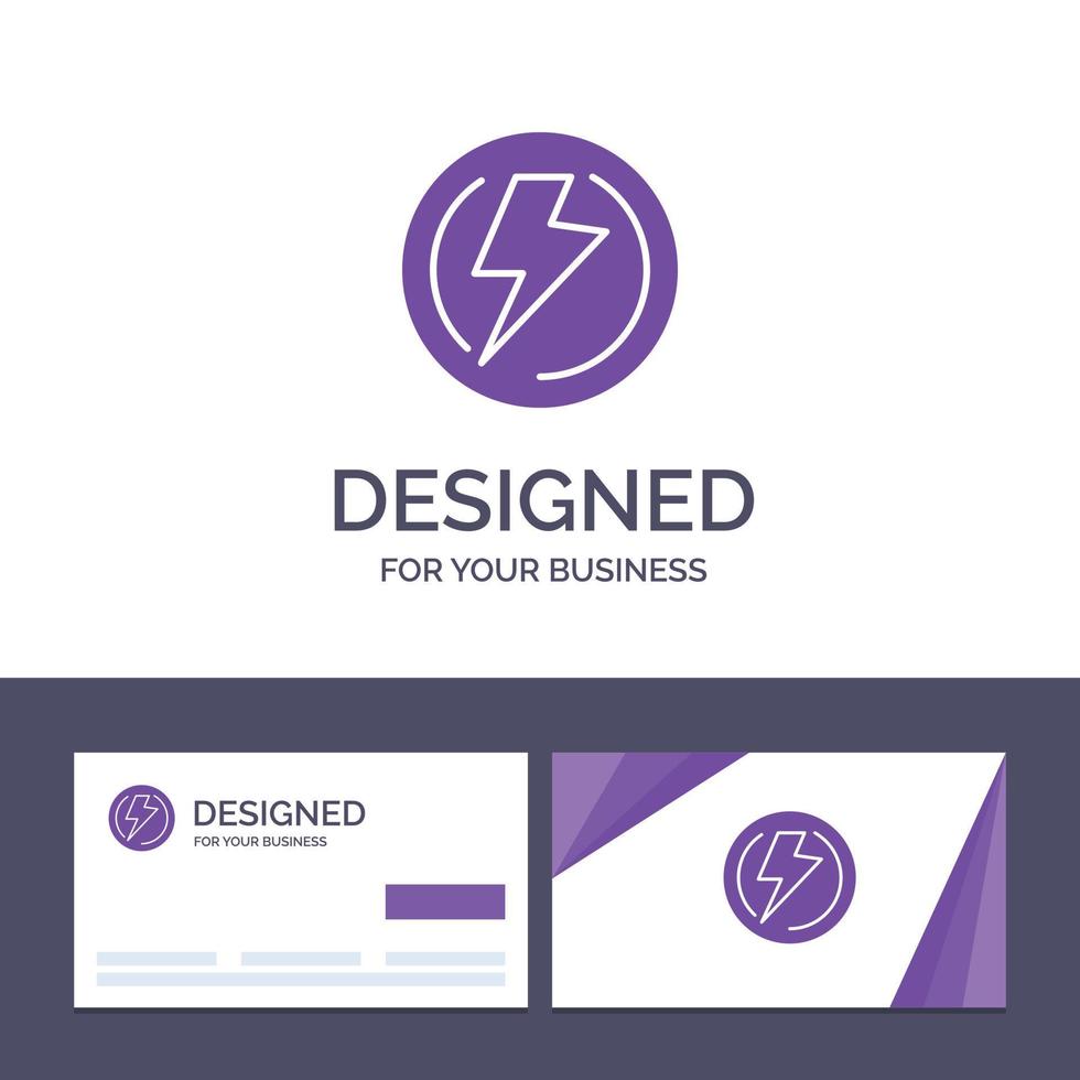 tarjeta de visita creativa y plantilla de logotipo perno luz voltaje industria potencia vector ilustración