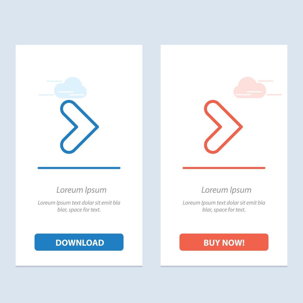 Arrow Right Forward Direction  Blue and Red Download and Buy Now web Widget Card Template vector