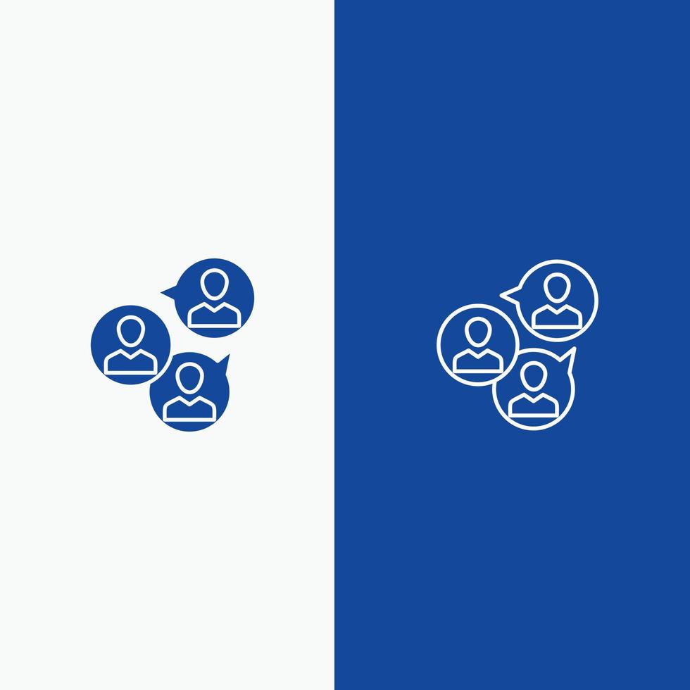 Focus Group Business Focus Group Modern Line and Glyph Solid icon Blue banner Line and Glyph Solid icon Blue banner vector