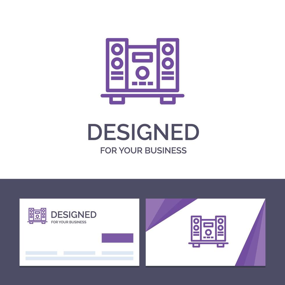 Creative Business Card and Logo template Woofer Loud Speaker Music Vector Illustration