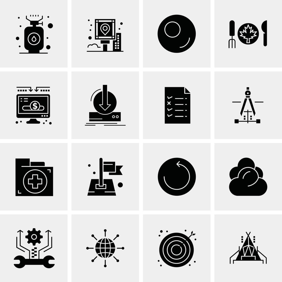 16 iconos universales de negocios vector ilustración de icono creativo para usar en proyectos relacionados con la web y dispositivos móviles