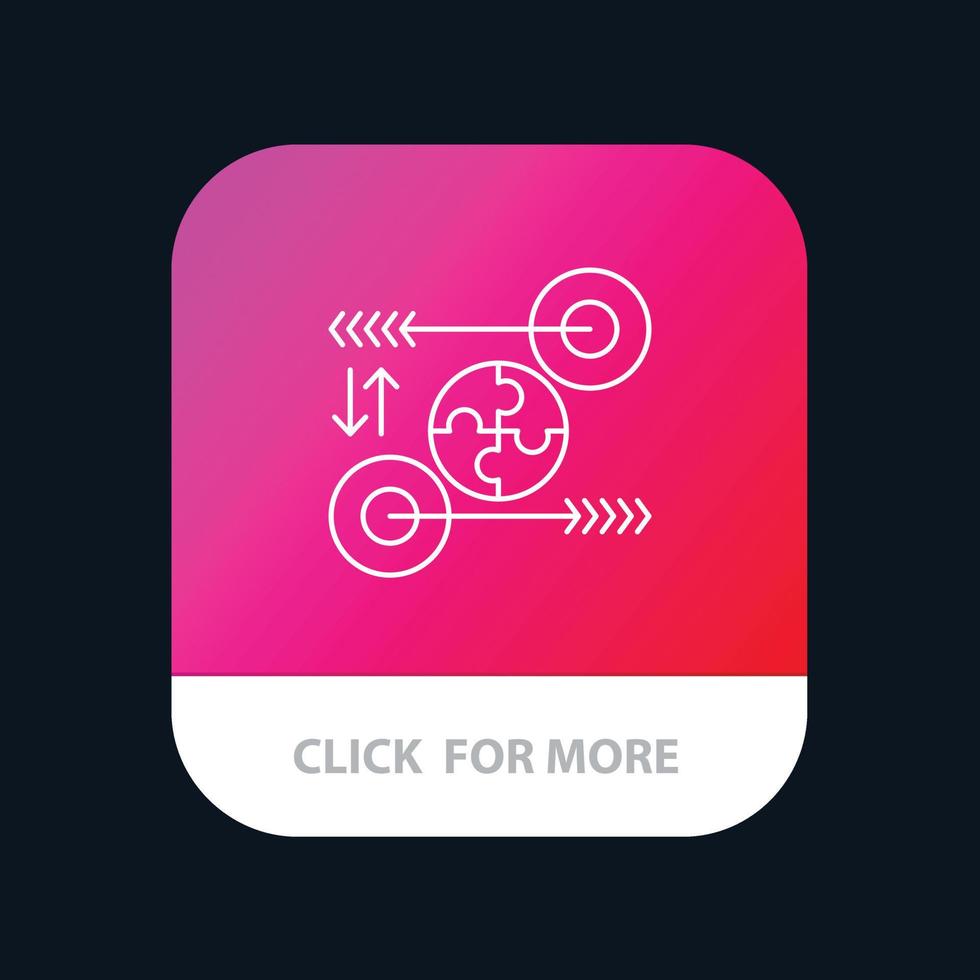 Puzzle Business Idea Marketing Pertinent Mobile App Button Android and IOS Line Version vector