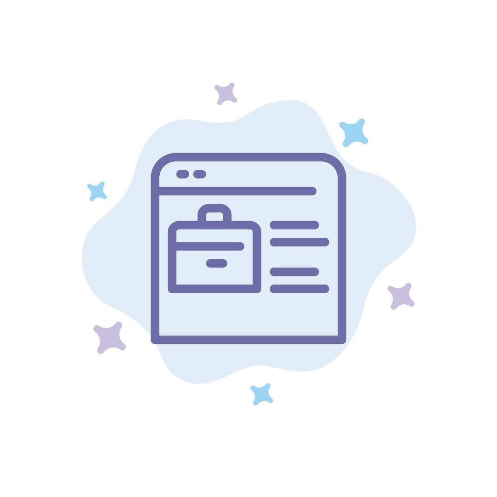 Bag Find Job Job Website Online Portfolio Blue Icon on Abstract Cloud Background vector