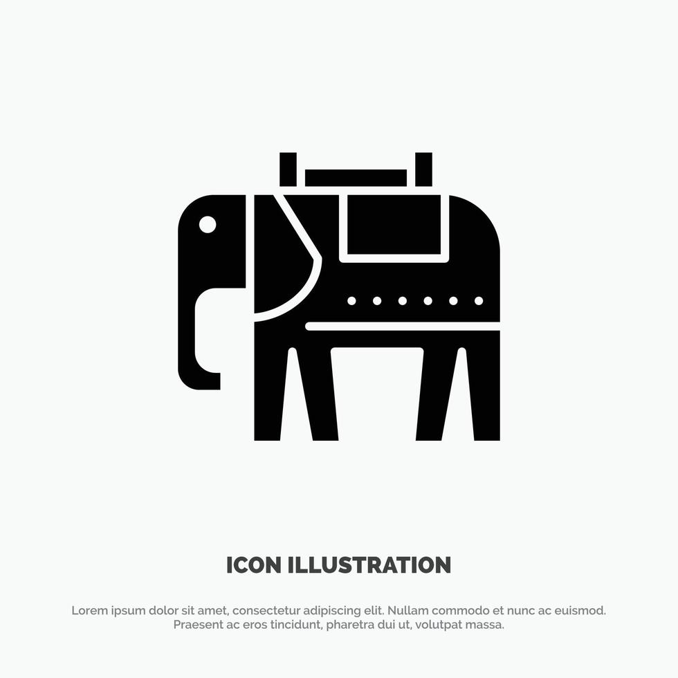 Elephant American Usa solid Glyph Icon vector
