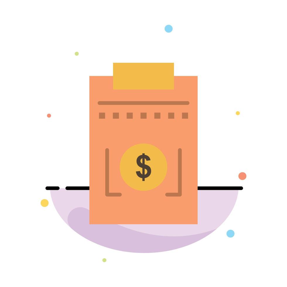 plantilla de icono de color plano abstracto de dinero de dólar de negocio de gastos vector