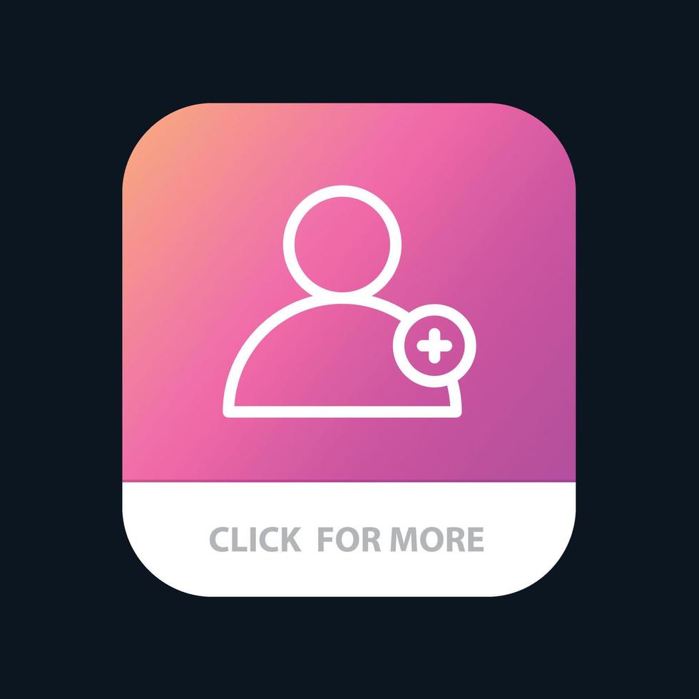 Follow New User Mobile App Button Android and IOS Line Version vector