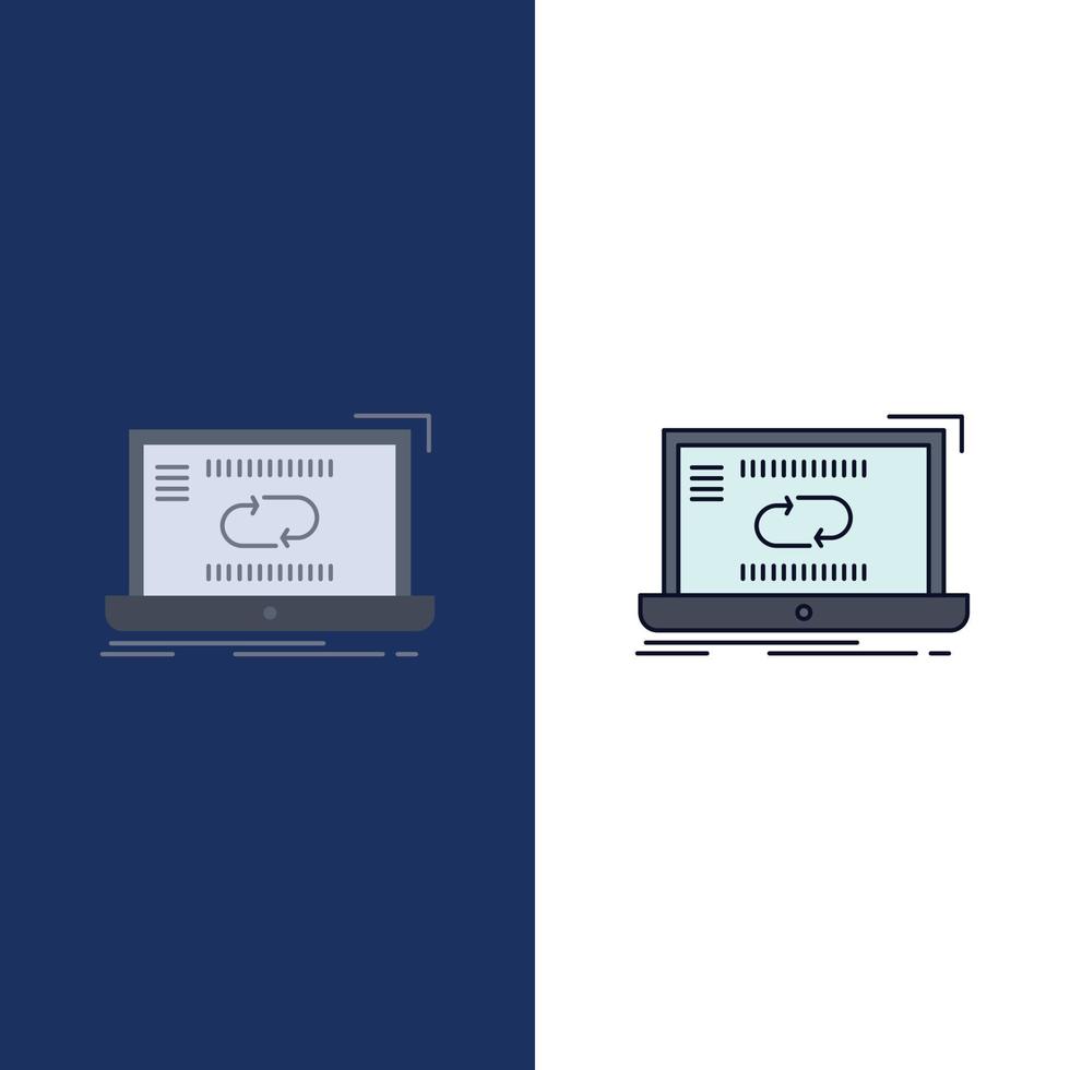 Communication connection link sync synchronization Flat Color Icon Vector