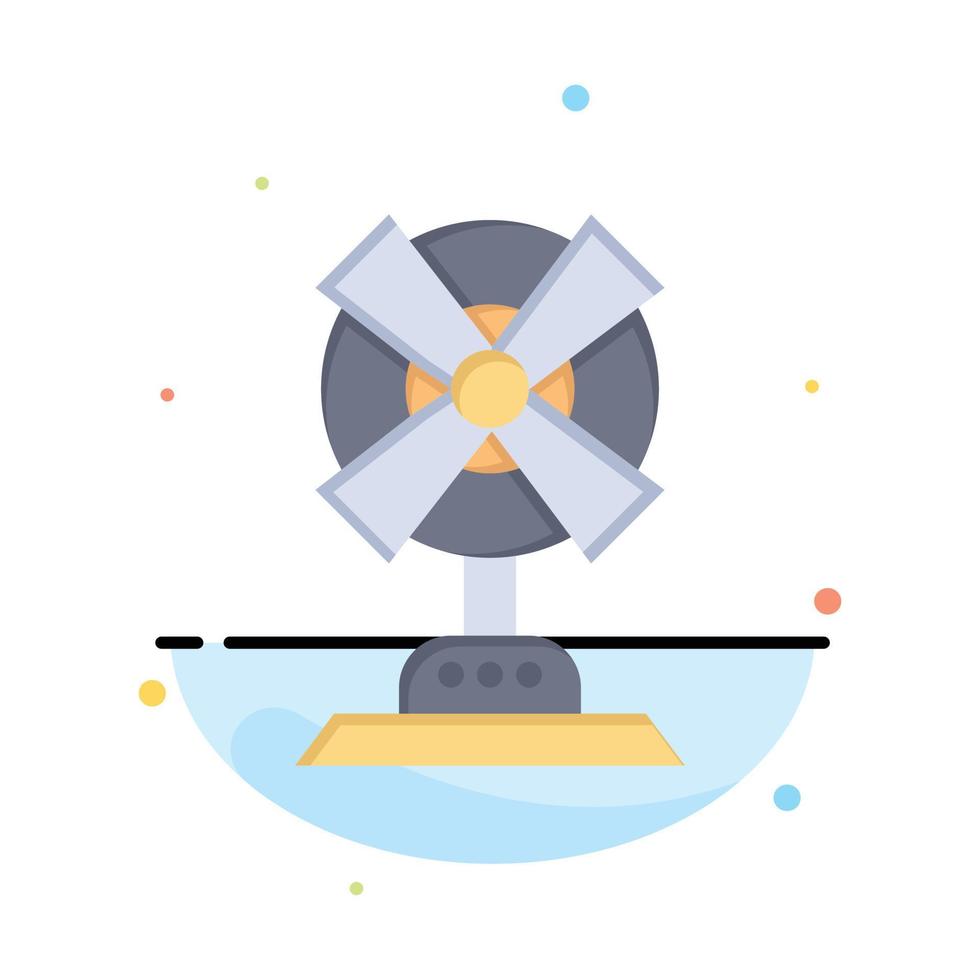 Electric Fan Home Machine Abstract Flat Color Icon Template vector