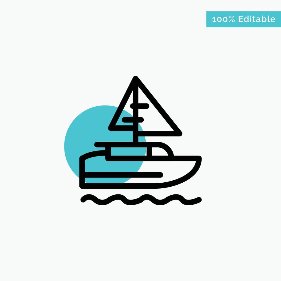 Boat Ship Indian Country turquoise highlight circle point Vector icon