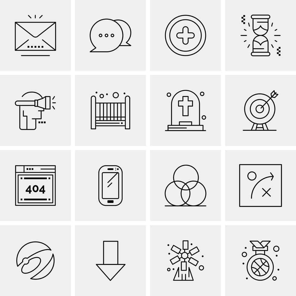 16 iconos universales de negocios vector ilustración de icono creativo para usar en proyectos relacionados con la web y dispositivos móviles