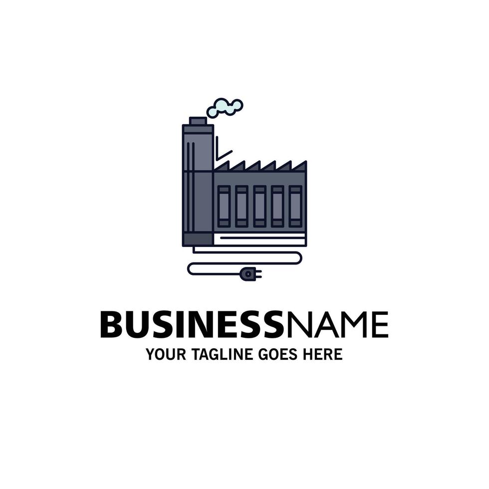 Consumption resource energy factory manufacturing Flat Color Icon Vector