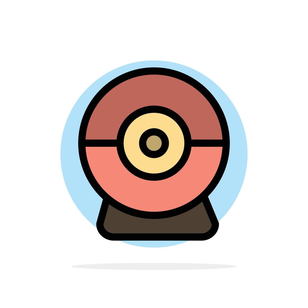 Camera Webcam Security Abstract Circle Background Flat color Icon vector
