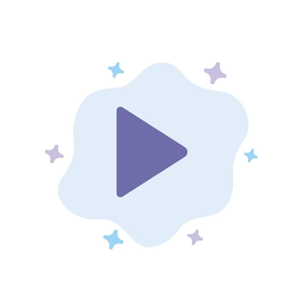 Control Media Play Video Blue Icon on Abstract Cloud Background vector