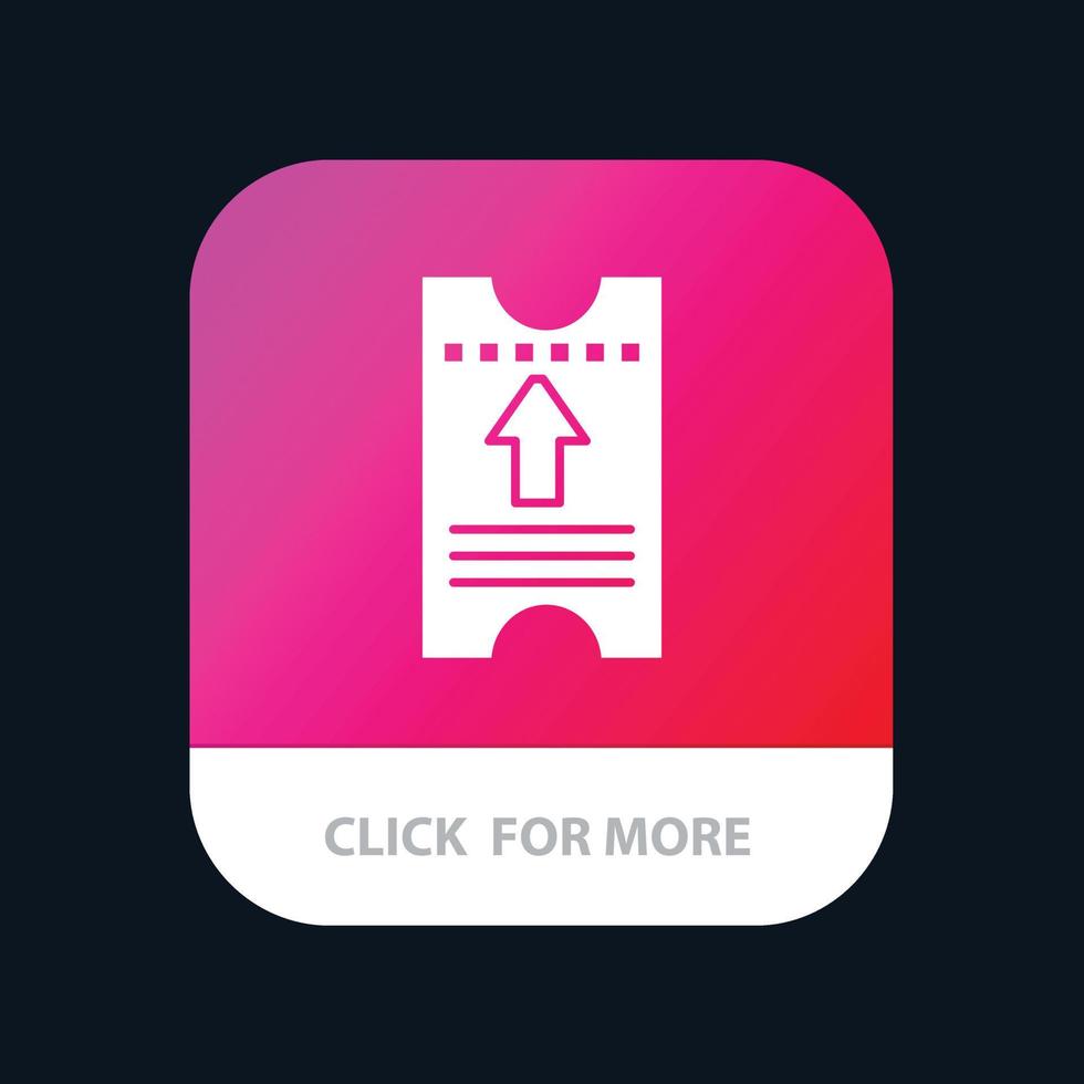 Ticket Pass Hotel Arrow Mobile App Icon Design vector