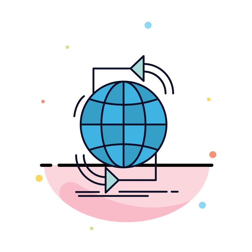 Connectivity global internet network web Flat Color Icon Vector