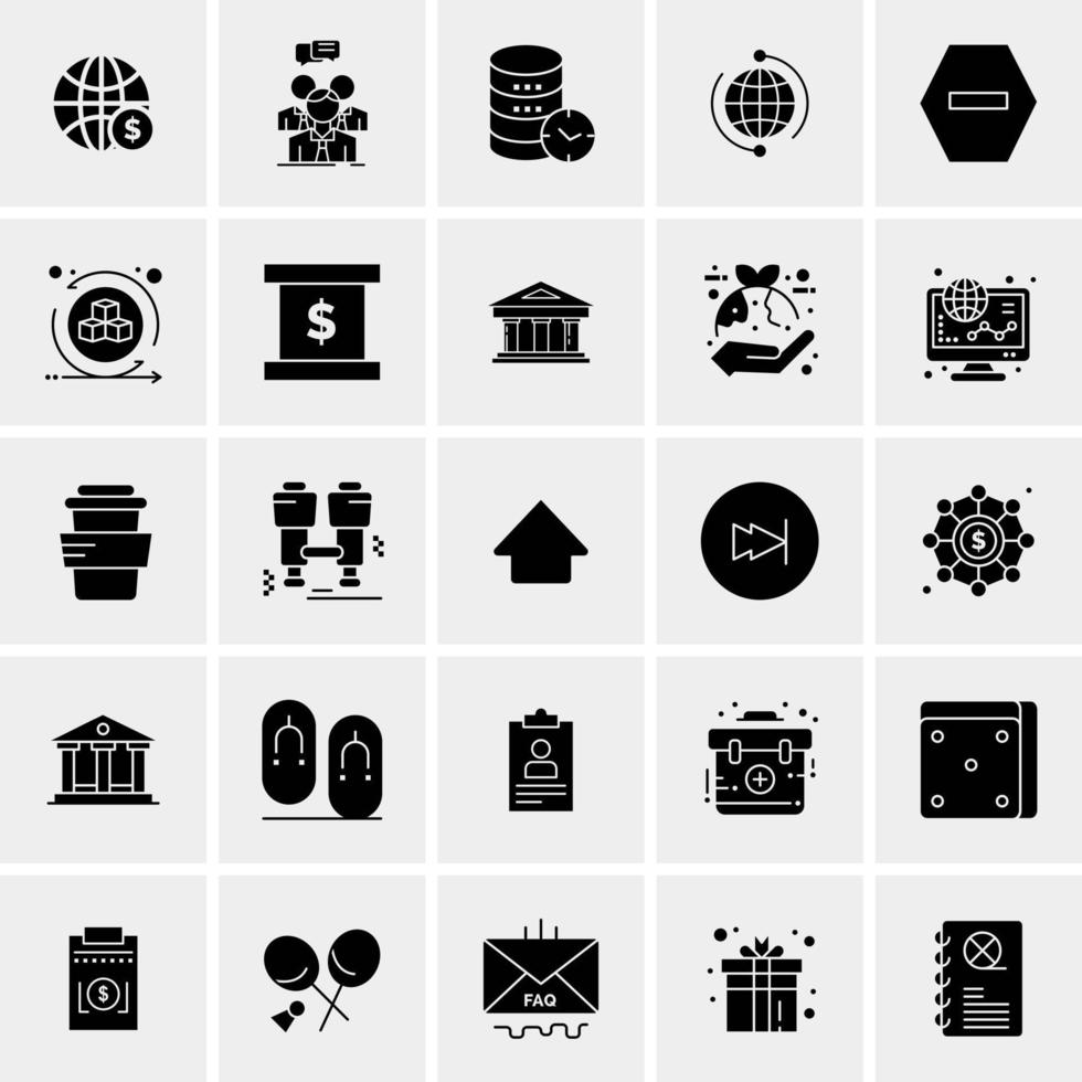 25 iconos de negocios universales vector ilustración de icono creativo para usar en proyectos relacionados con la web y dispositivos móviles