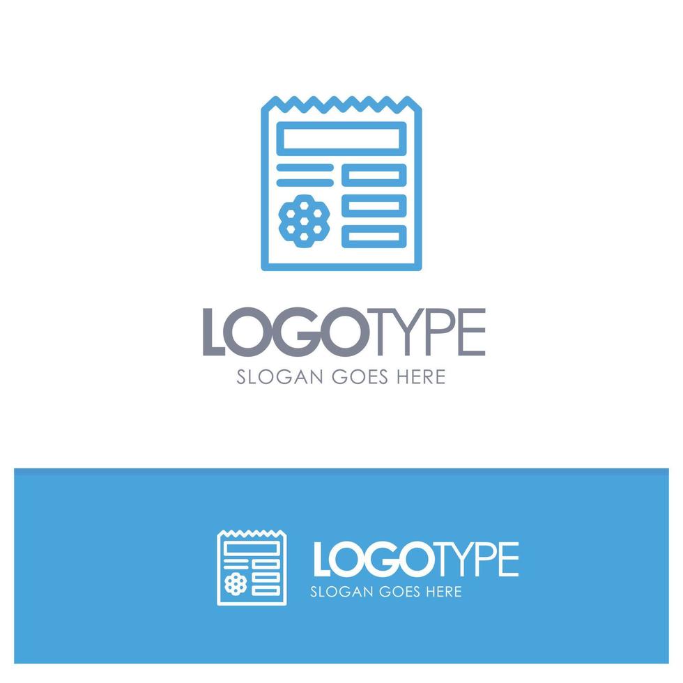 Basic Ui Manu Document Blue outLine Logo with place for tagline vector