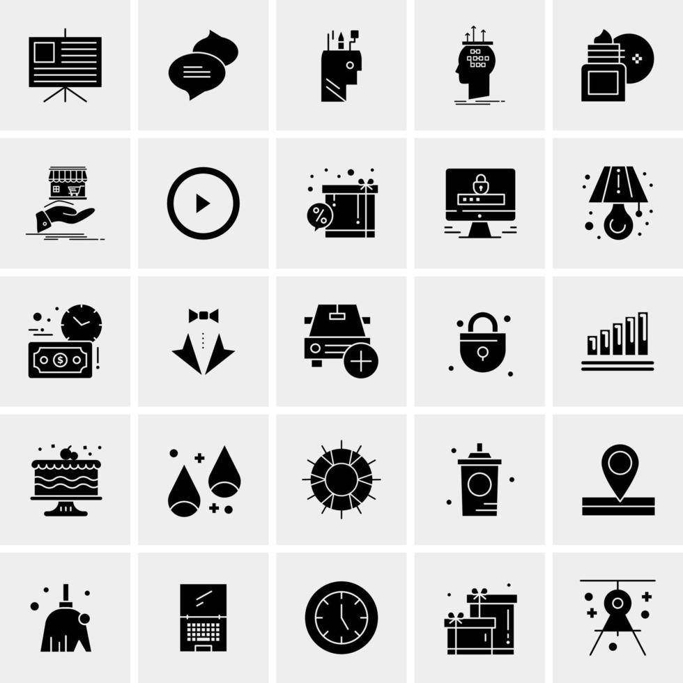 25 iconos de negocios universales vector ilustración de icono creativo para usar en proyectos relacionados con la web y dispositivos móviles