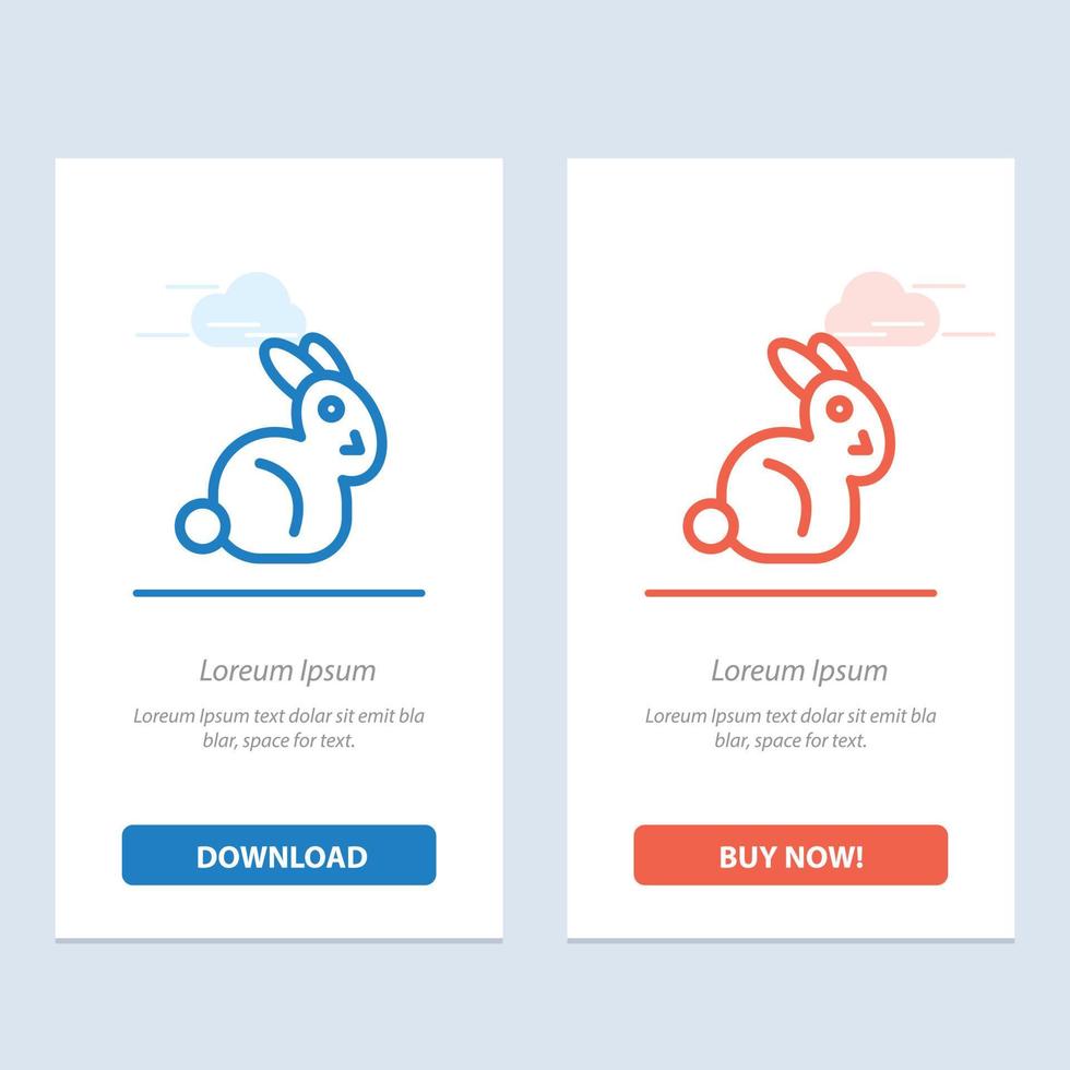 Bunny Easter Rabbit  Blue and Red Download and Buy Now web Widget Card Template vector