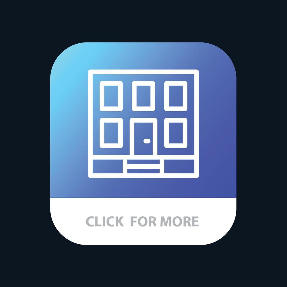 Building Home House Construction Mobile App Button Android and IOS Line Version vector