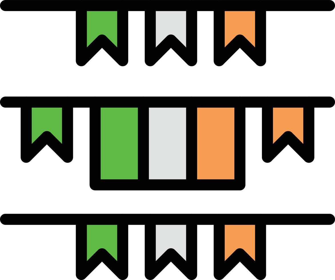 banner bandera guirnalda irlanda irlandés color plano icono vector icono plantilla de banner