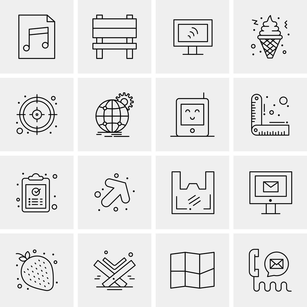 16 iconos universales de negocios vector ilustración de icono creativo para usar en proyectos relacionados con la web y dispositivos móviles