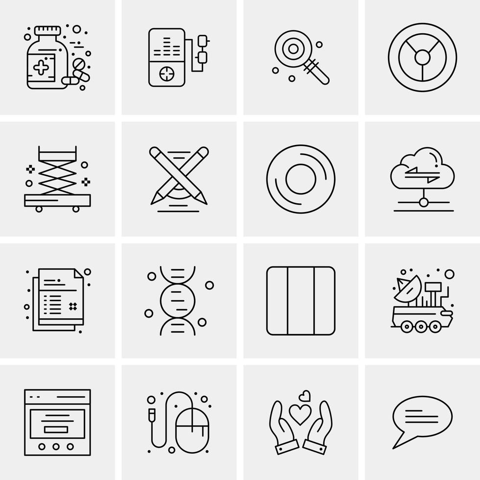 16 iconos universales de negocios vector ilustración de icono creativo para usar en proyectos relacionados con la web y dispositivos móviles