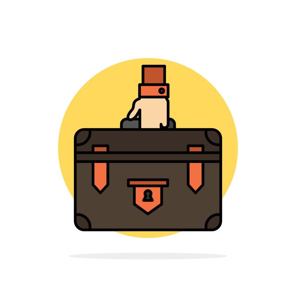 Suitcase Briefcase Business Case Documents Marketing Portfolio Abstract Circle Background Flat color Icon vector