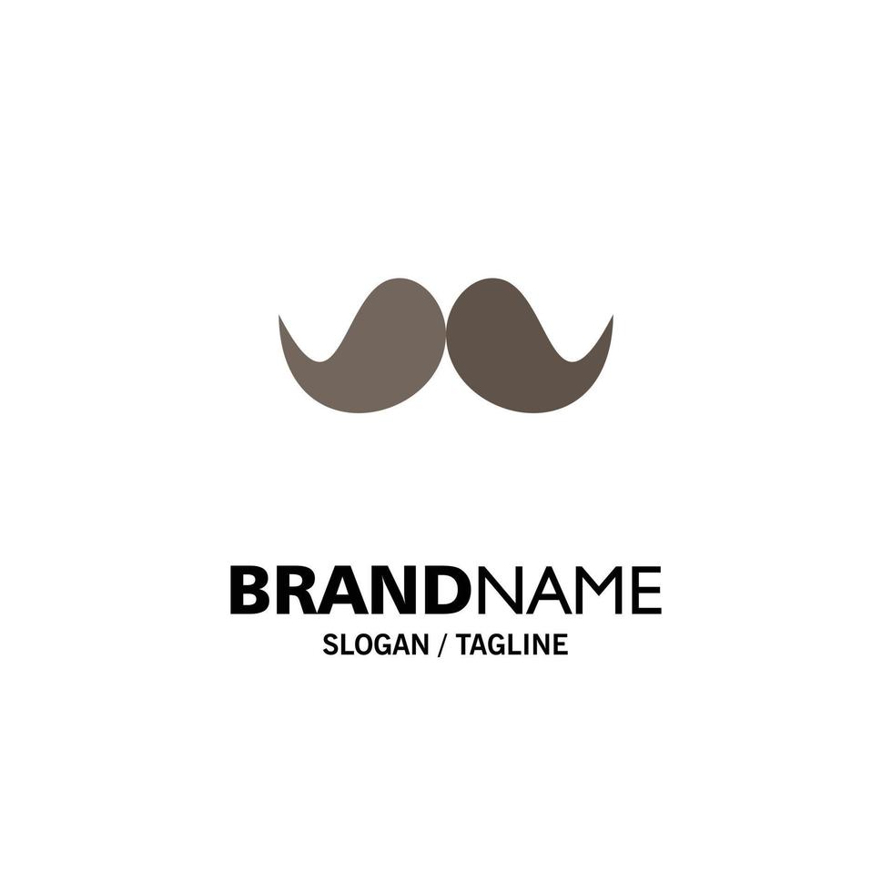 moustache Hipster movember male men Flat Color Icon Vector