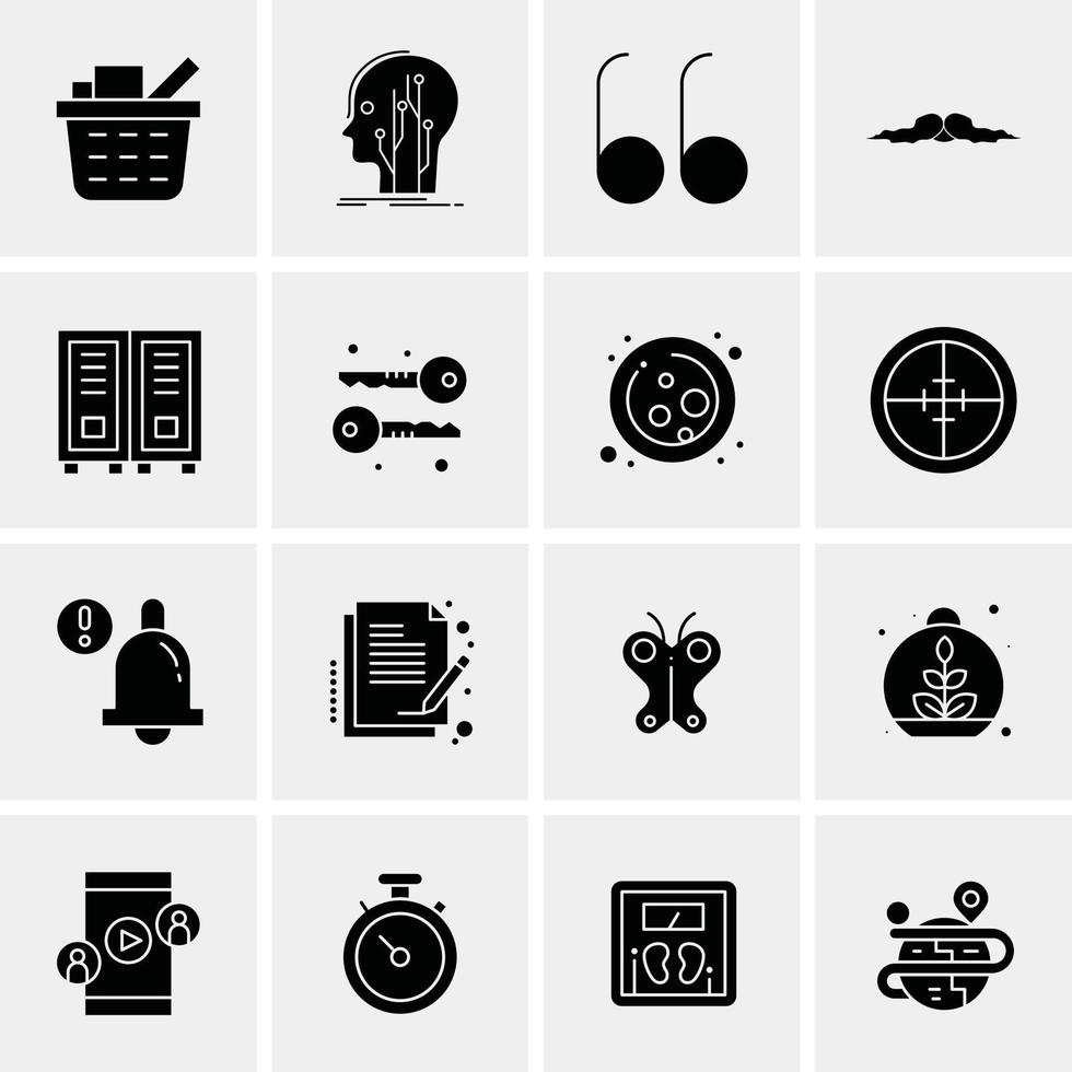 16 iconos universales de negocios vector ilustración de icono creativo para usar en proyectos relacionados con la web y dispositivos móviles