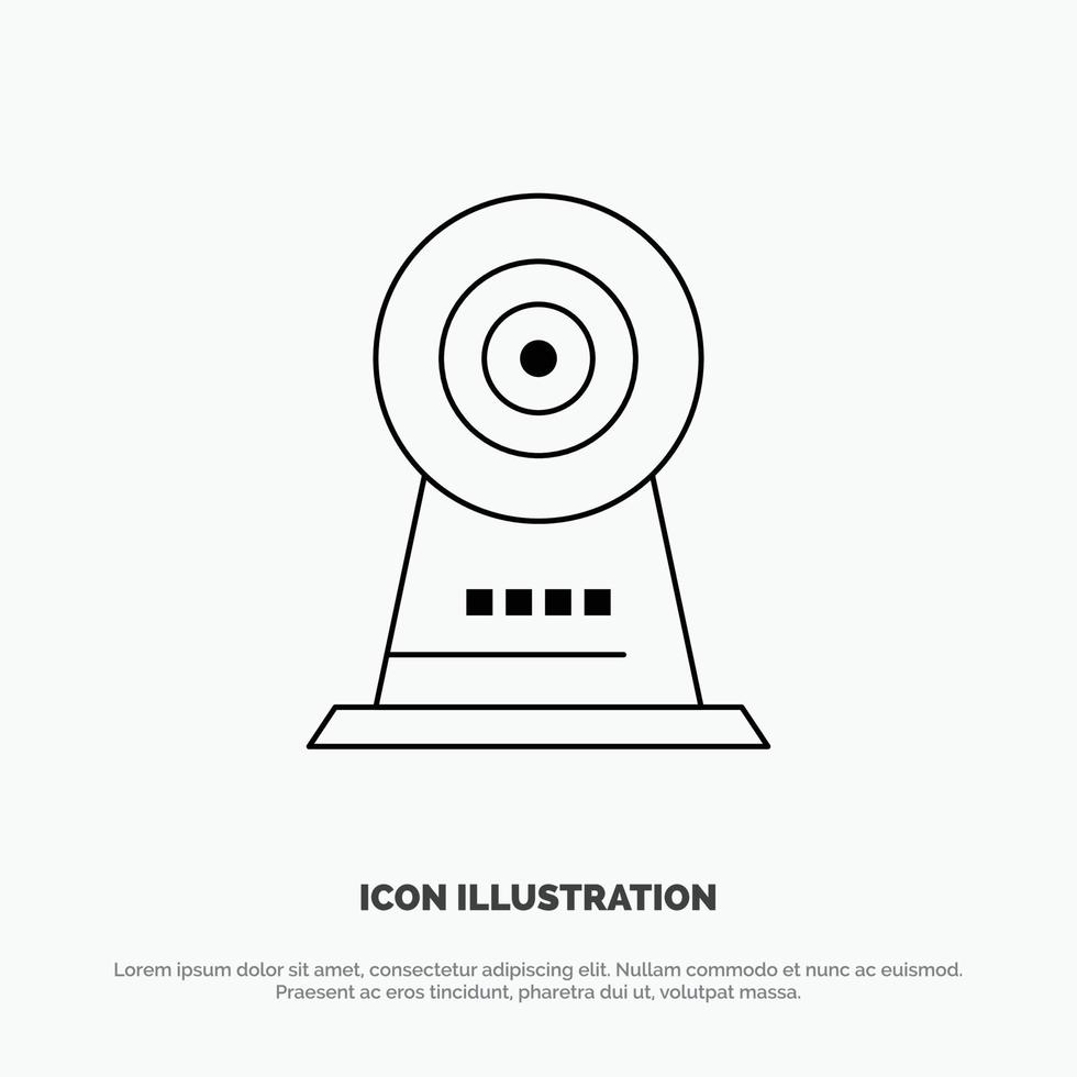 Camera Webcam Security Hotel Vector Line Icon