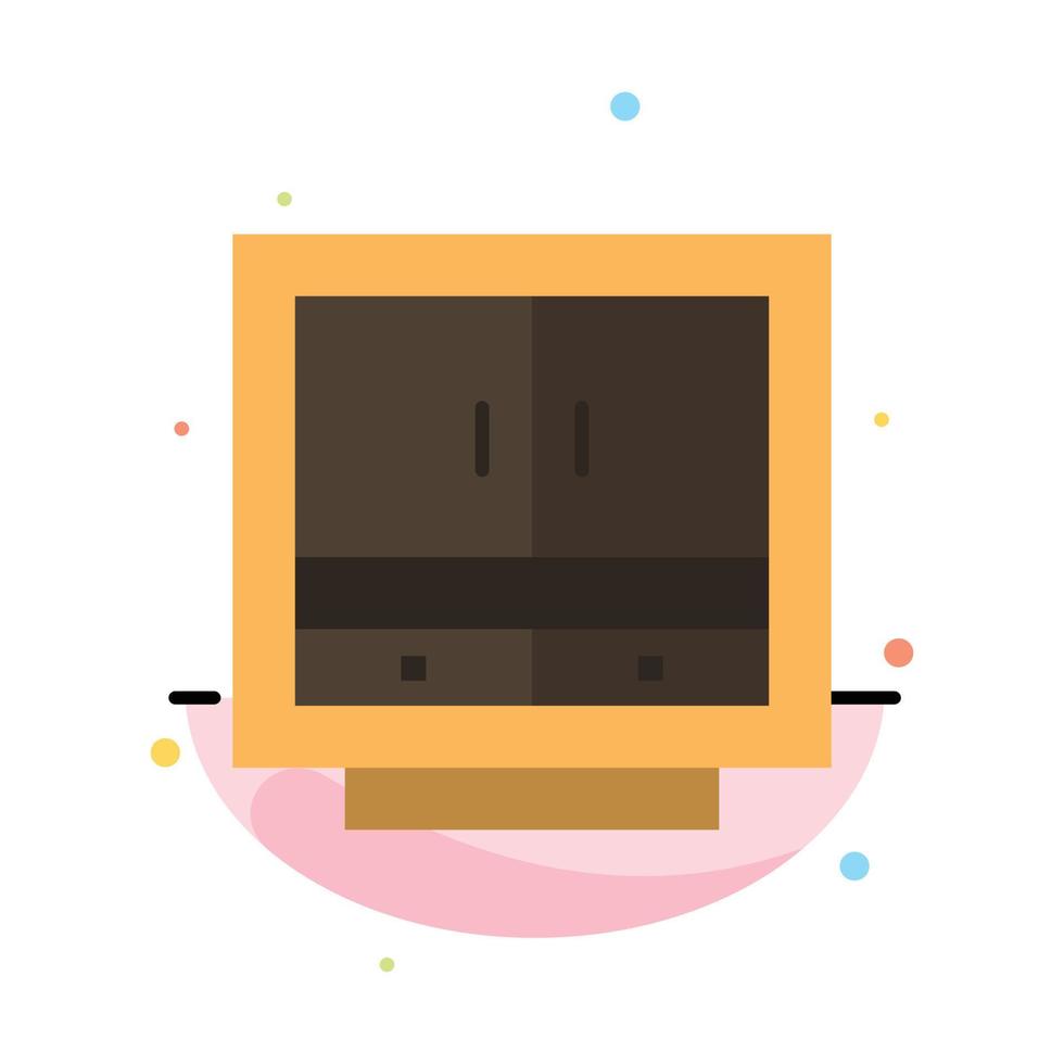 Cabinet Business Drawer Files Furniture Office Storage Abstract Flat Color Icon Template vector