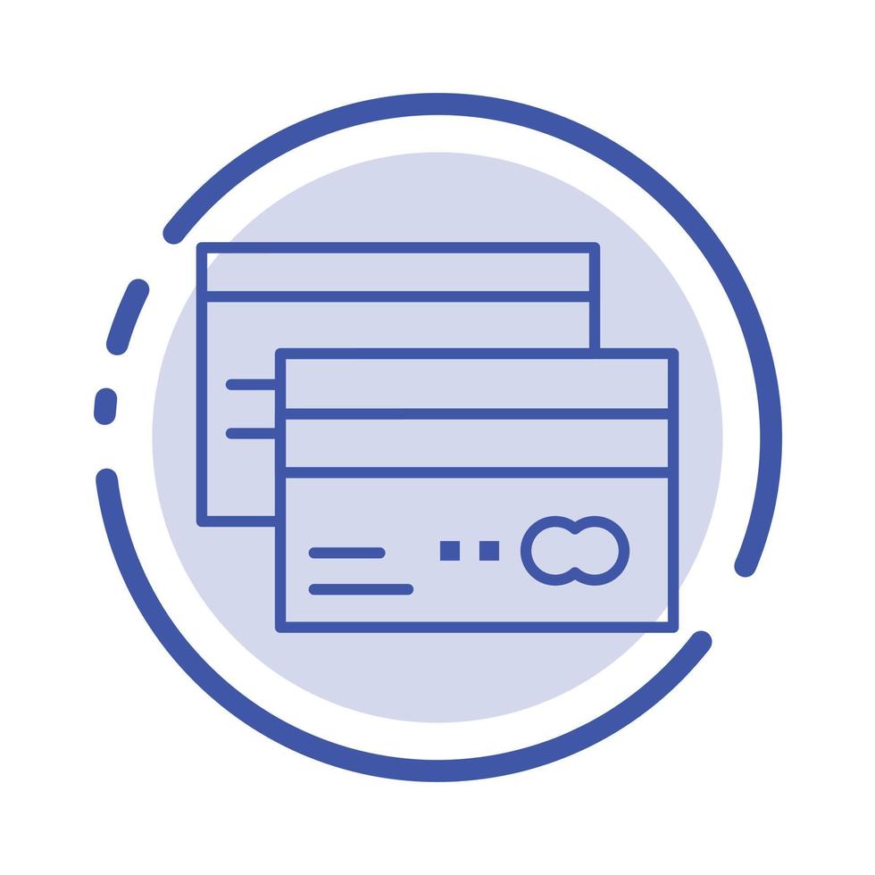 Credit card Banking Card Cards Credit Finance Money Blue Dotted Line Line Icon vector