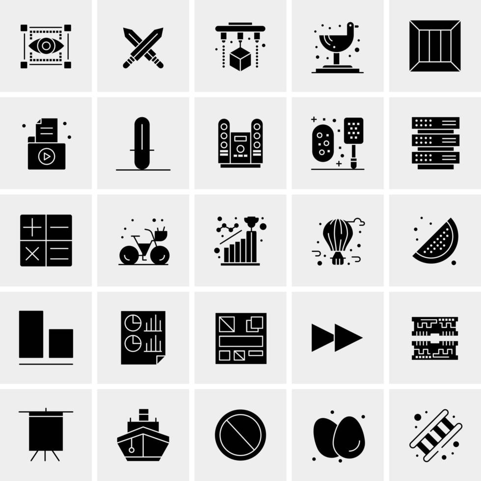 25 iconos de negocios universales vector ilustración de icono creativo para usar en proyectos relacionados con la web y dispositivos móviles