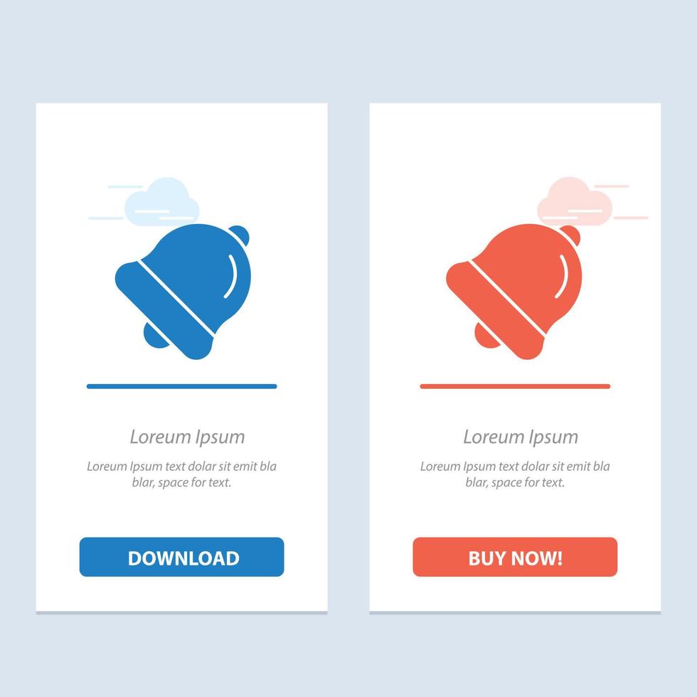 Alarm Bell Education  Blue and Red Download and Buy Now web Widget Card Template vector