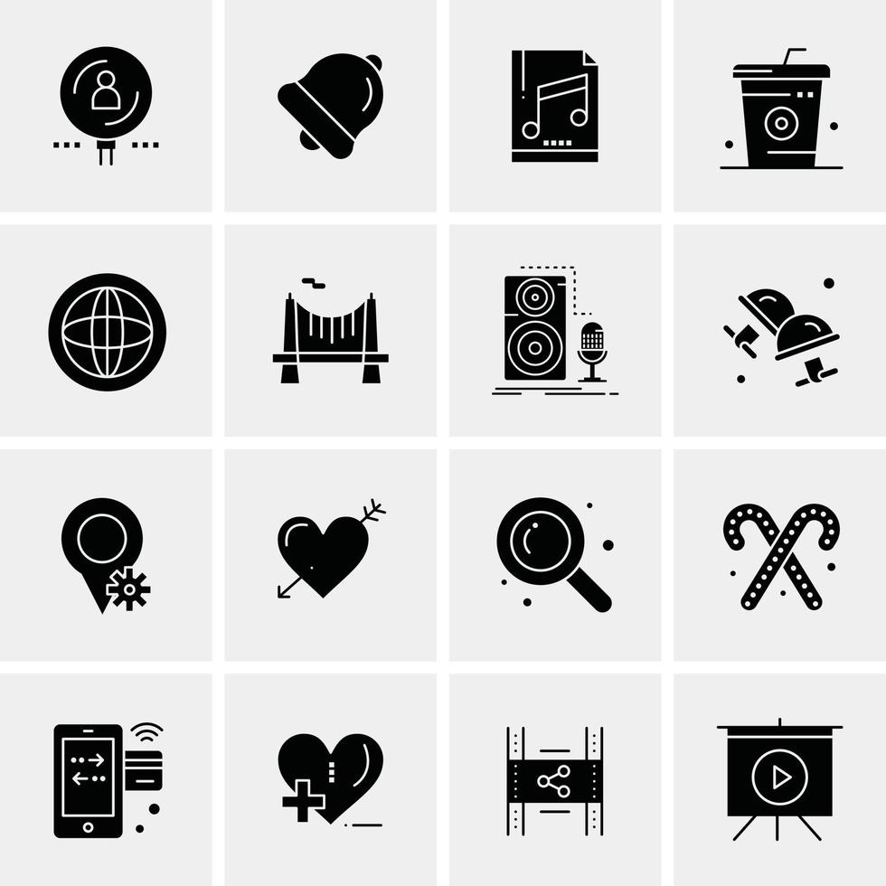 16 iconos universales de negocios vector ilustración de icono creativo para usar en proyectos relacionados con la web y dispositivos móviles