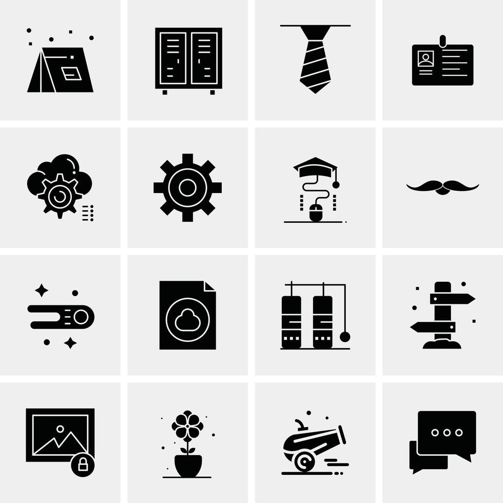 16 iconos universales de negocios vector ilustración de icono creativo para usar en proyectos relacionados con la web y dispositivos móviles