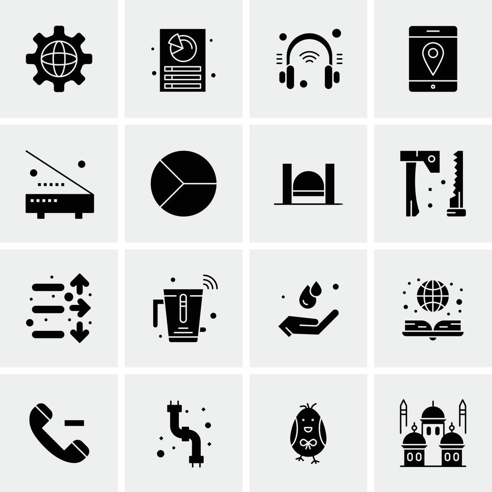 16 iconos universales de negocios vector ilustración de icono creativo para usar en proyectos relacionados con la web y dispositivos móviles