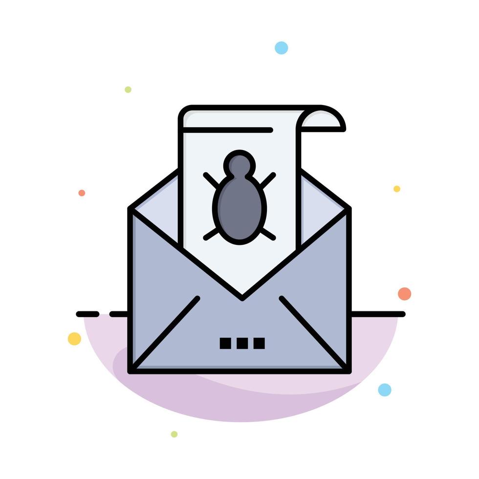 Bug Emails Email Malware Spam Threat Virus Abstract Flat Color Icon Template vector