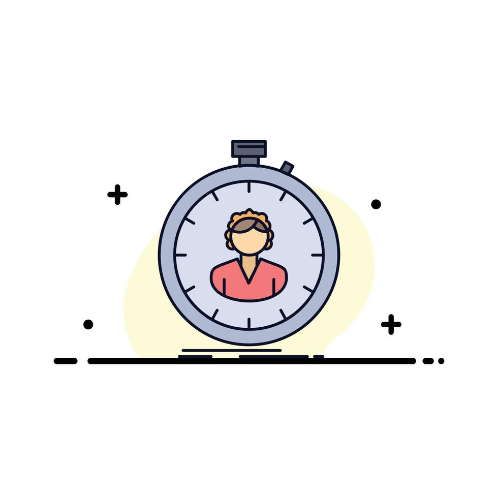 fast speed stopwatch timer girl Flat Color Icon Vector