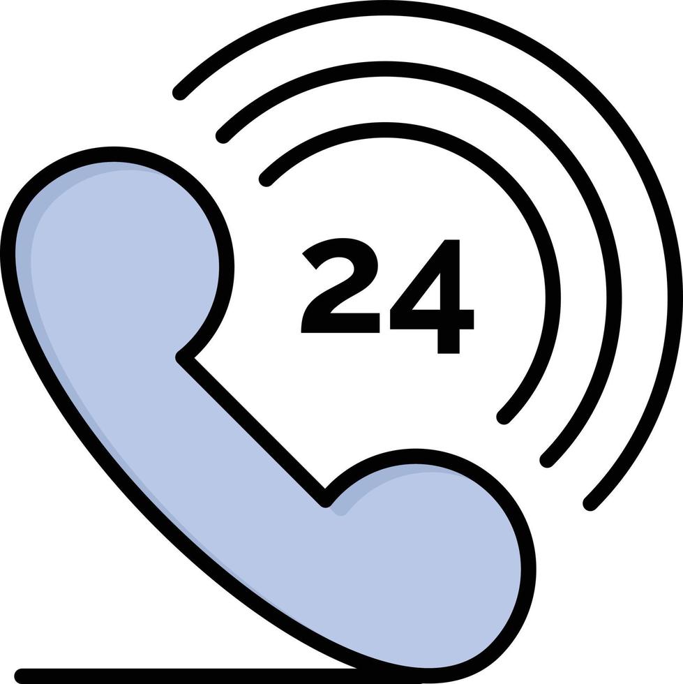 Telephone Phone Ringing 24  Flat Color Icon Vector icon banner Template