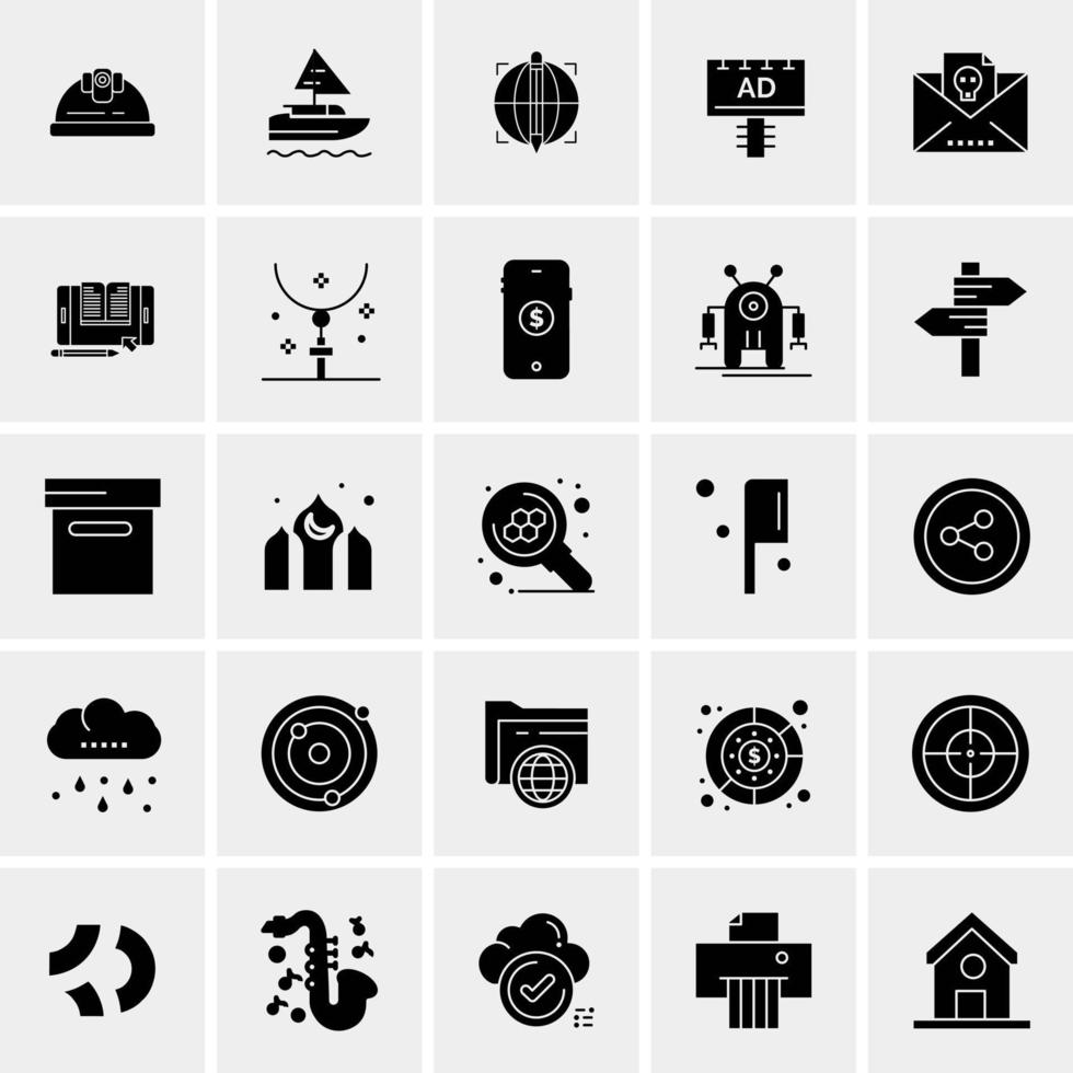 25 iconos de negocios universales vector ilustración de icono creativo para usar en proyectos relacionados con la web y dispositivos móviles