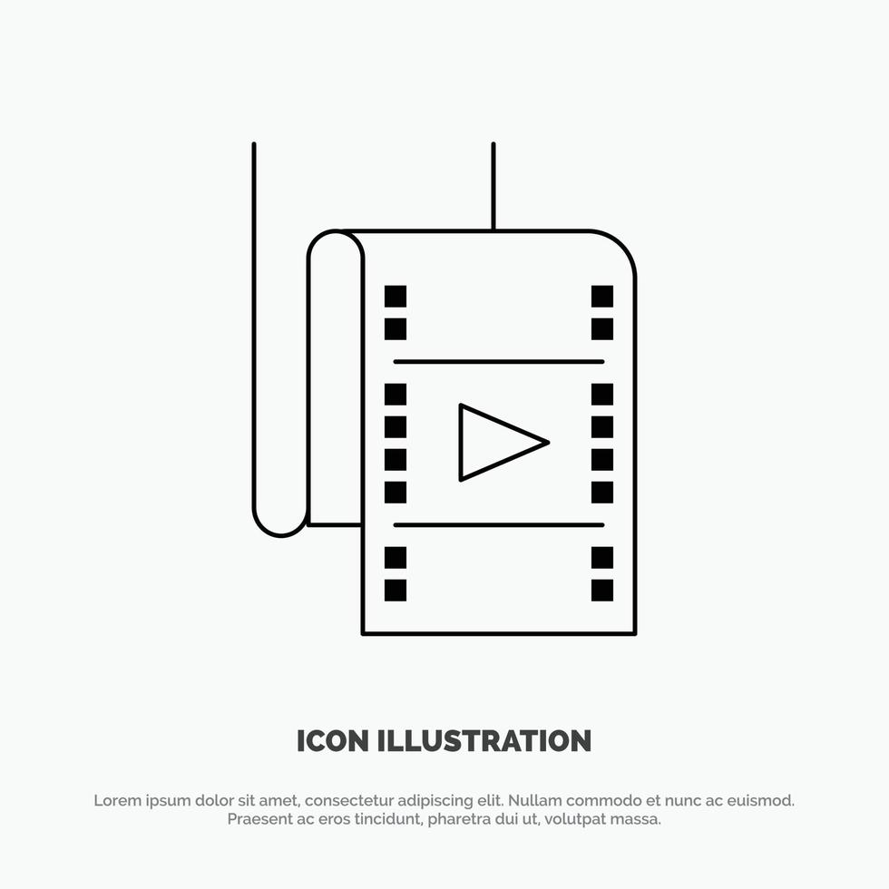 Film Movie Studio Theatre Line Icon Vector