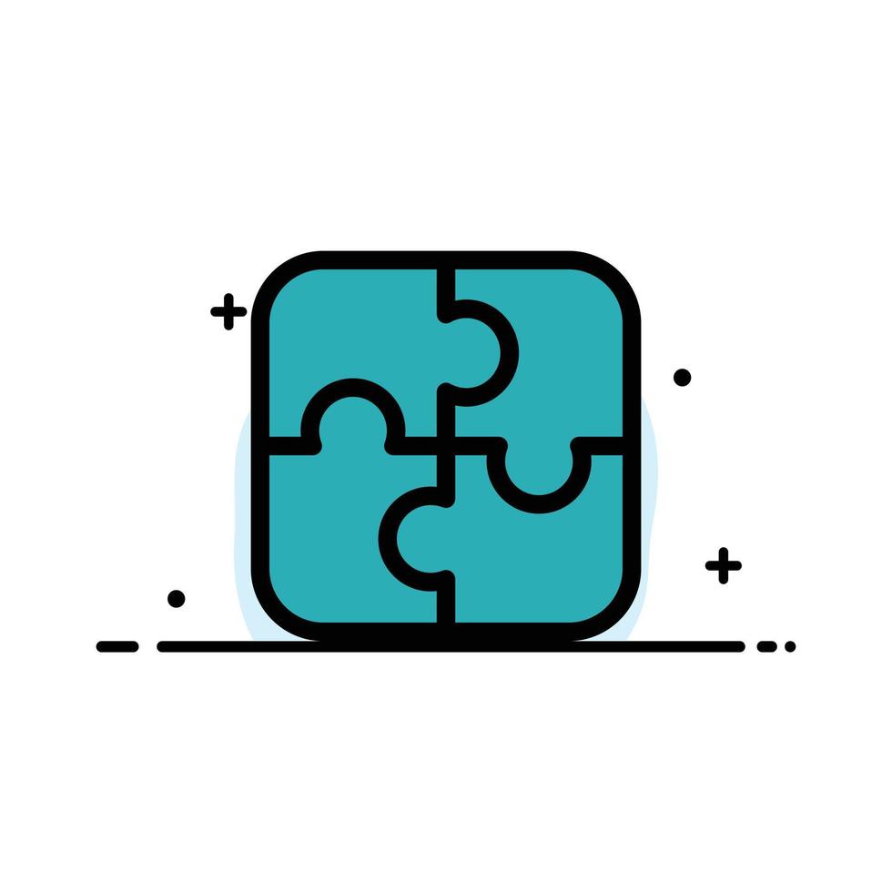 Puzzle Parts Strategy Teamwork  Business Flat Line Filled Icon Vector Banner Template