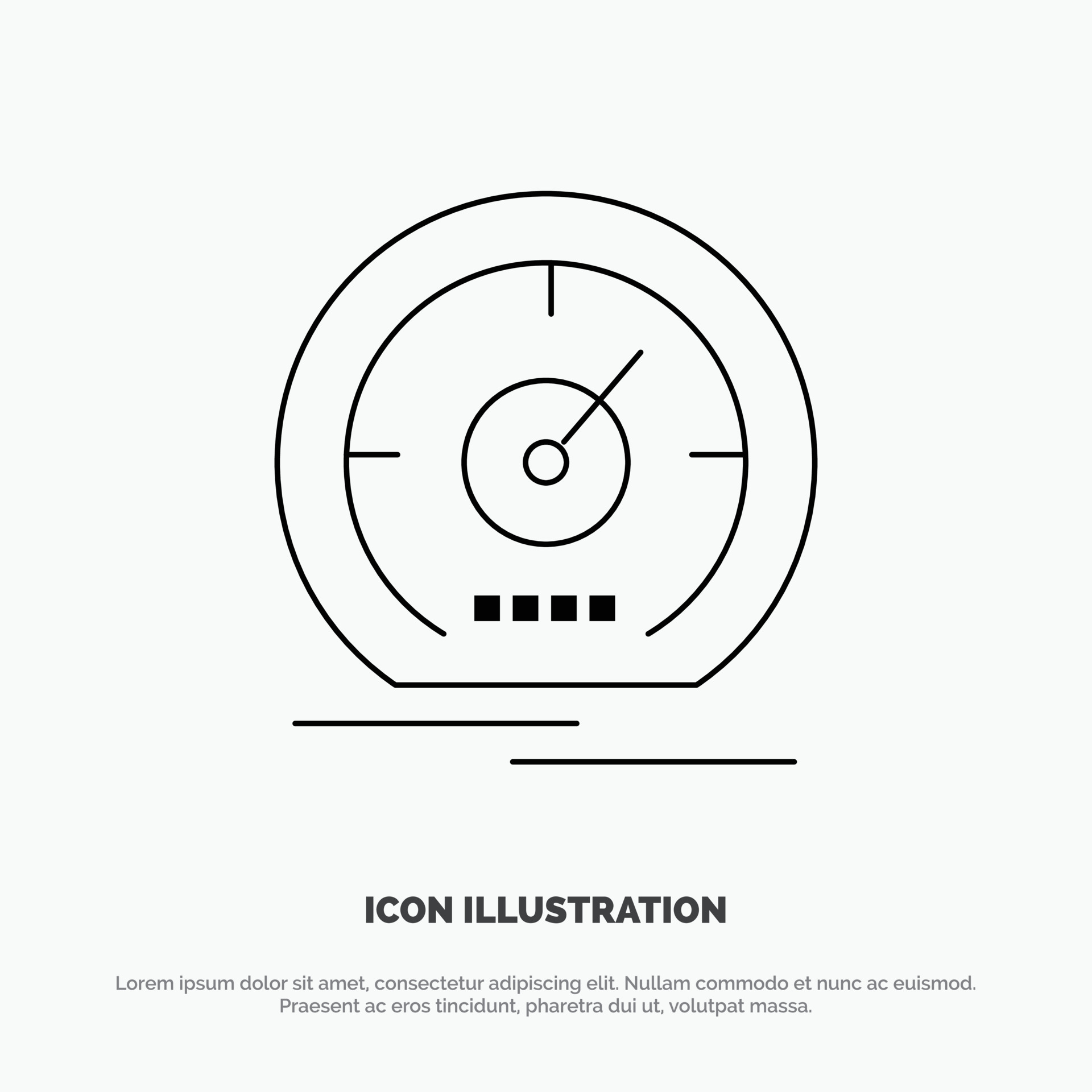 Gauge Dashboard Meter Speed Speedometer Line Icon Vector 17994166