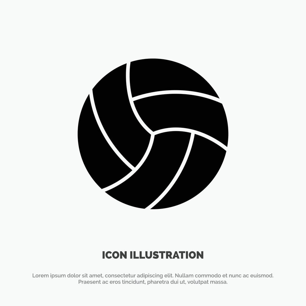 pelota voleibol voleibol deporte sólido glifo icono vector