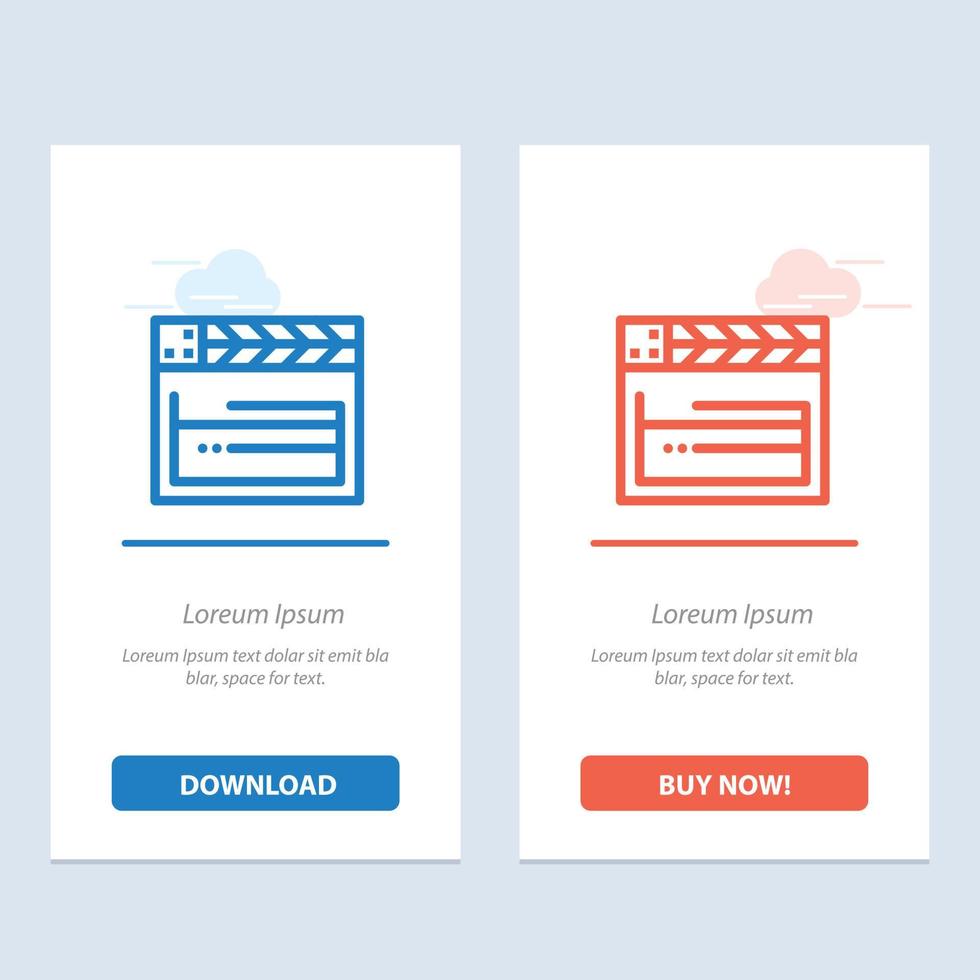 American Movie Usa Video  Blue and Red Download and Buy Now web Widget Card Template vector