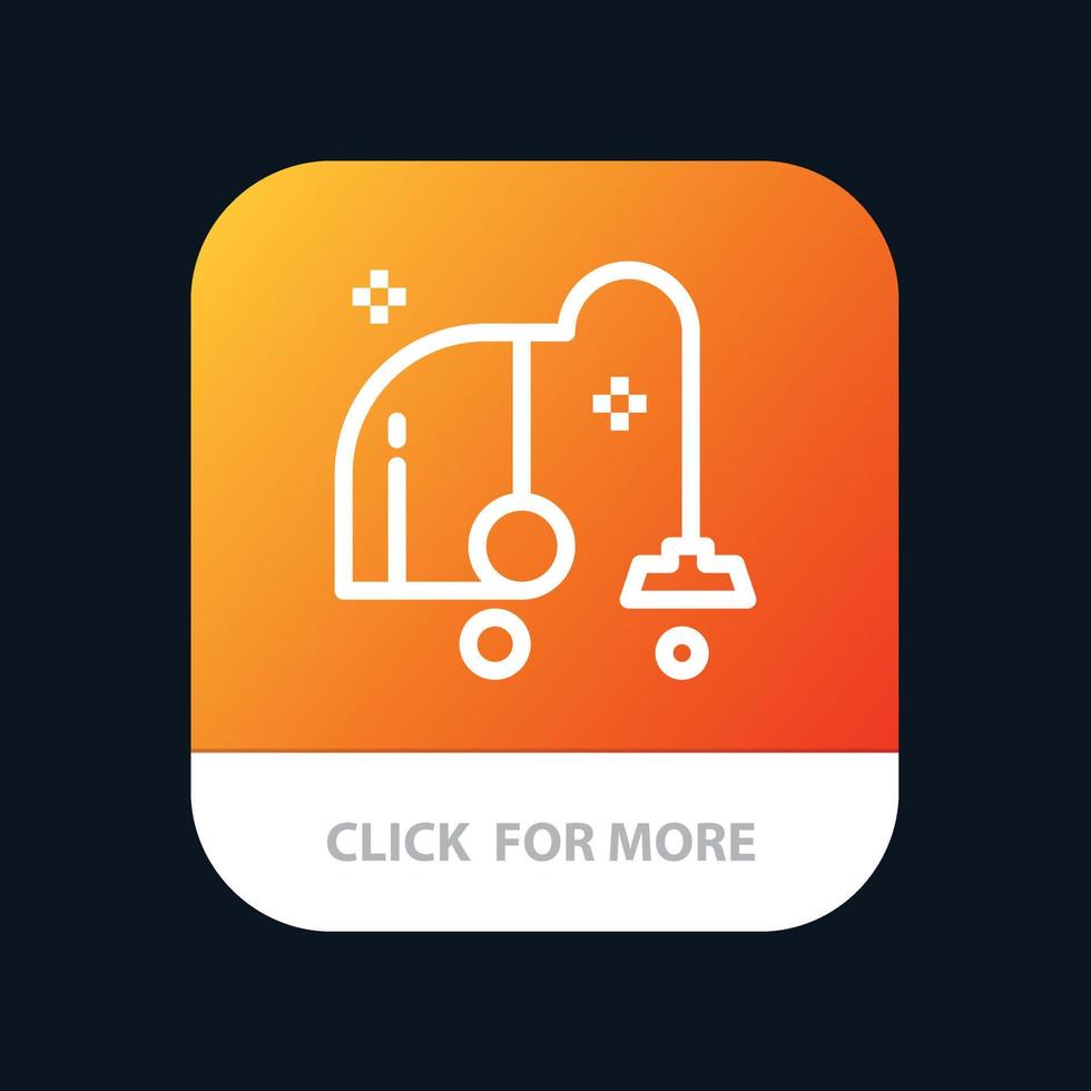 Cleaning Electrical Equipment Vacuum Mobile App Button Android and IOS Line Version vector