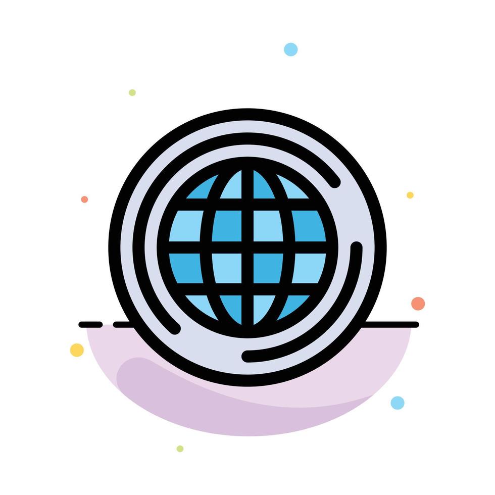 World Globe Big Think Abstract Flat Color Icon Template vector